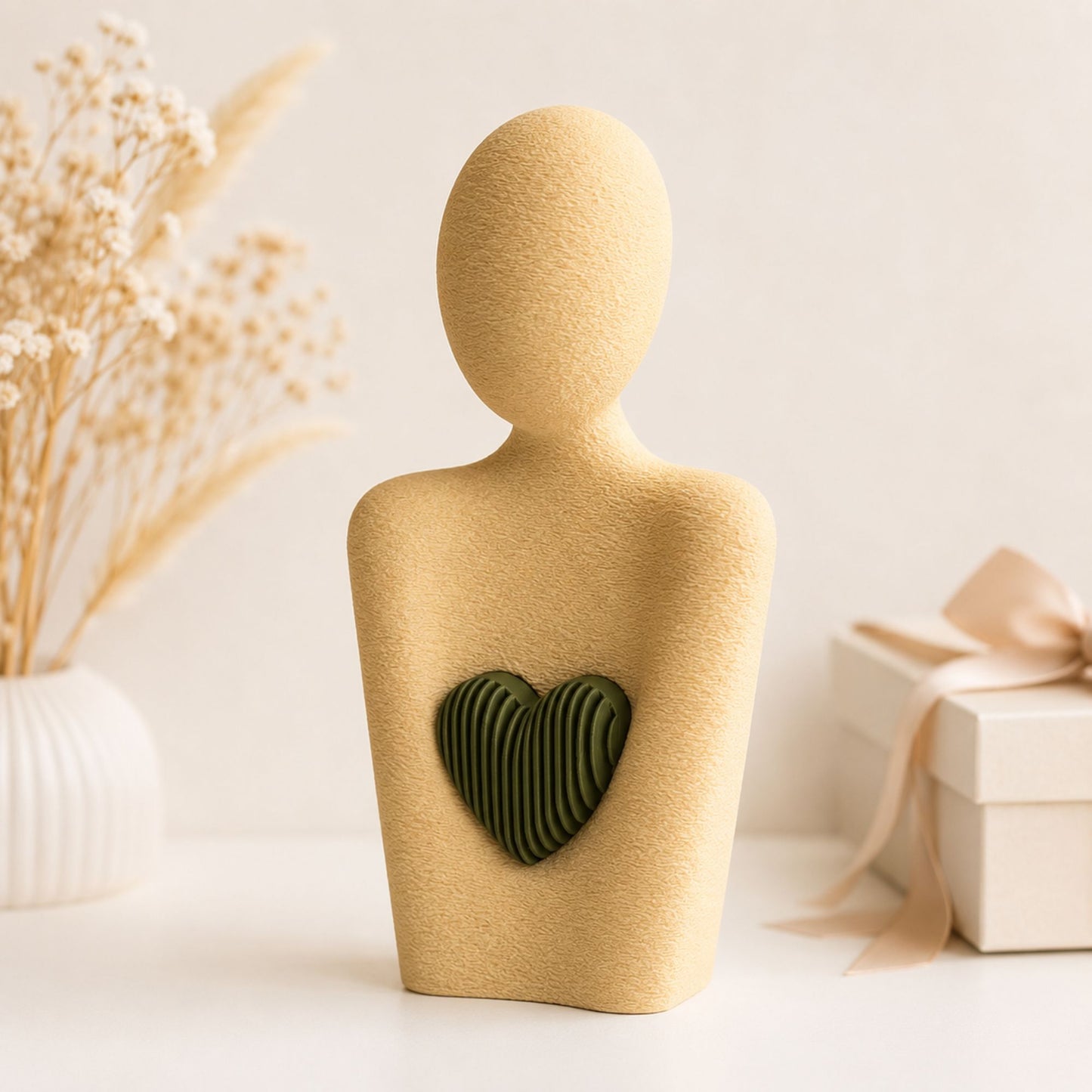 Cœur de Maman – Sculpture Décorative Artisanale