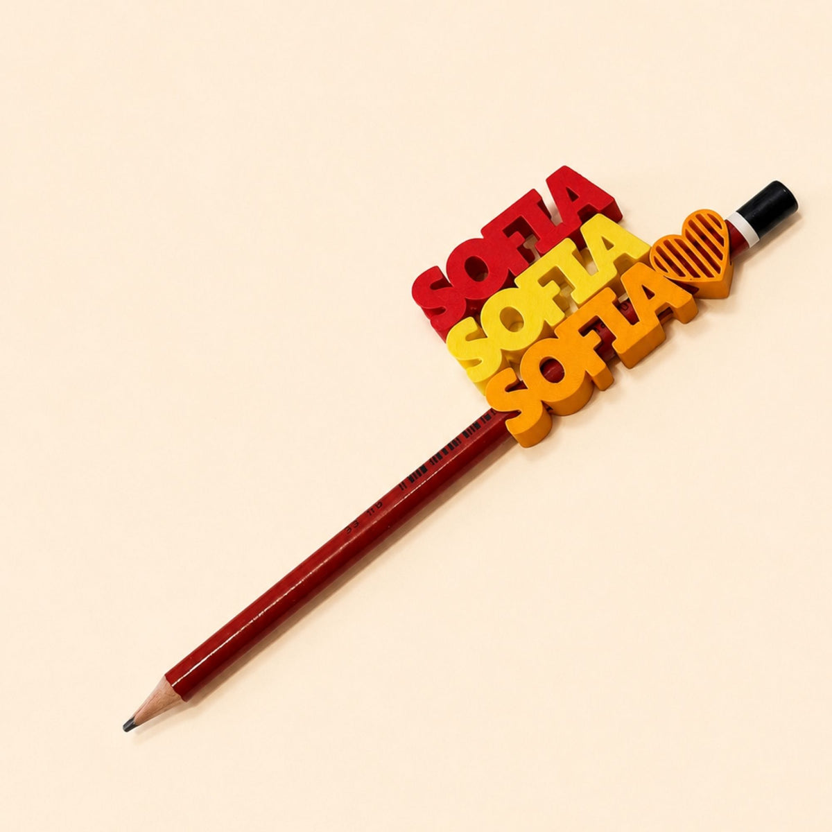 Accessoire de crayon personnalisé avec prénom