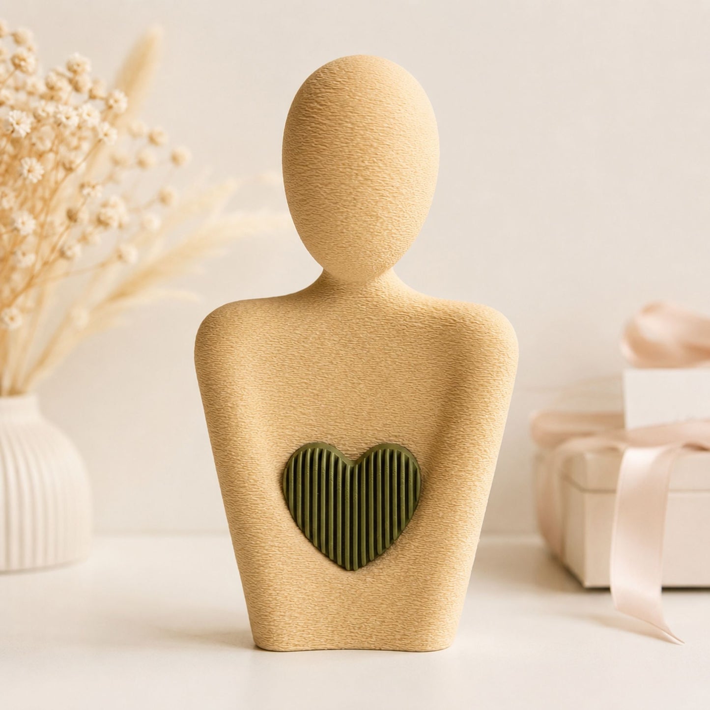 Cœur de Maman – Sculpture Décorative Artisanale