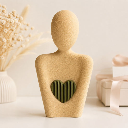 Cœur de Maman – Sculpture Décorative Artisanale