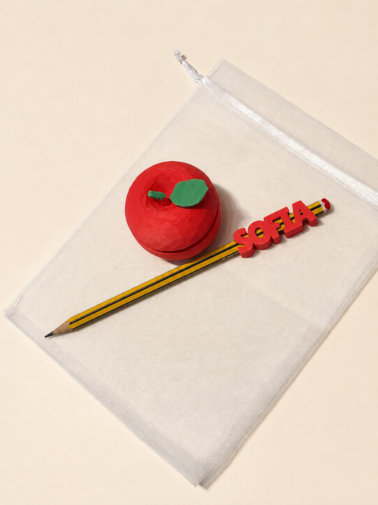 Pomme à Cliquer Personnalisée avec Embout de Crayon | Cadeau de Rentrée