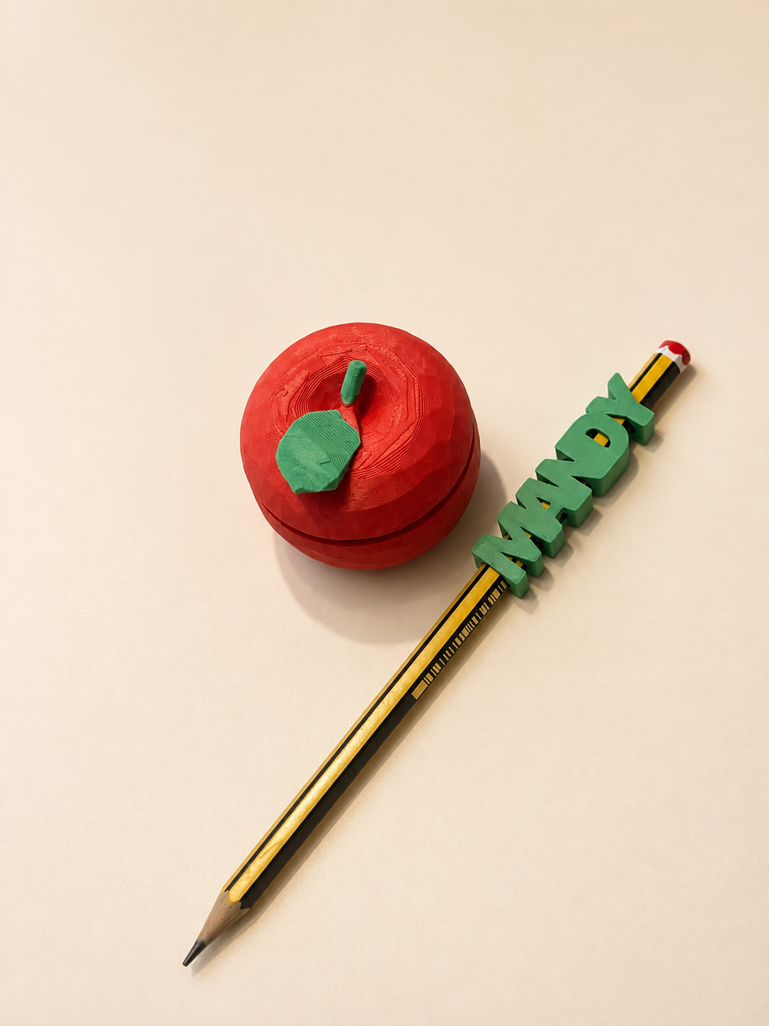 Pomme à Cliquer Personnalisée avec Embout de Crayon | Cadeau de Rentrée