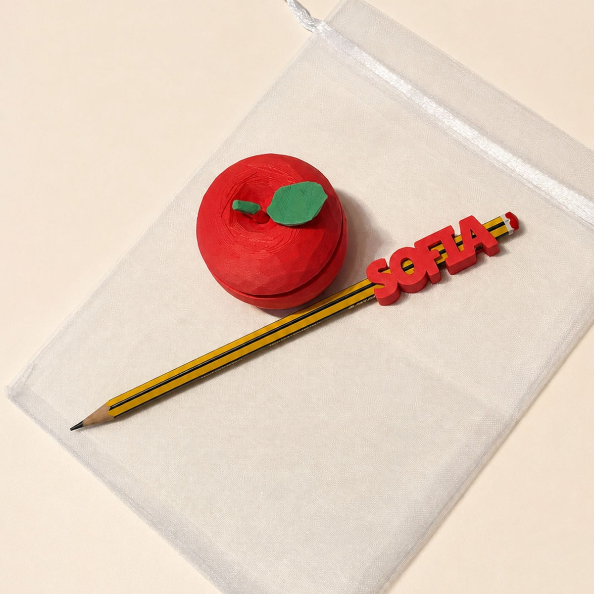 Pomme à Cliquer Personnalisée avec Embout de Crayon | Cadeau de Rentrée